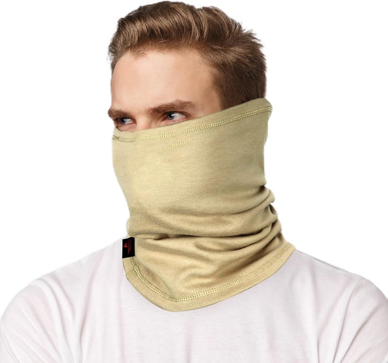 FR Face Mask For Men CATHRC2 Flame Resistant Neck Gaiter Covering 100% Cotton Arc Flash Welding Shield Protector 12CAL